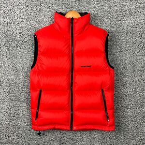 Montbell Jacket Adult Small Orange/Black Goose Down Vest Reversible Hike Mens S